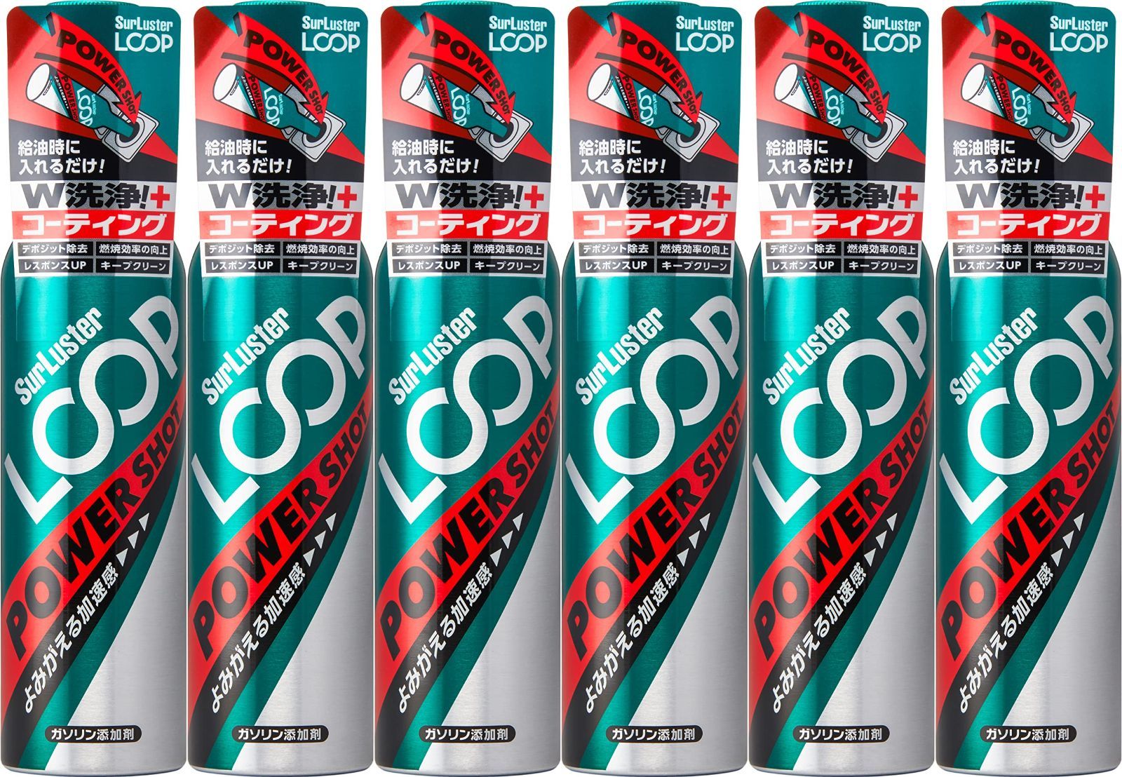 SurLuster シュアラスター ループ パワーショット 240ml×6本 ガソリン添加剤 ガソリン車 4サイクル PEA PIBA 特殊潤滑剤配合 洗浄系燃料添加剤 燃費改善 振動軽減 レスポンス回復 エンジン内洗浄効果 X-34