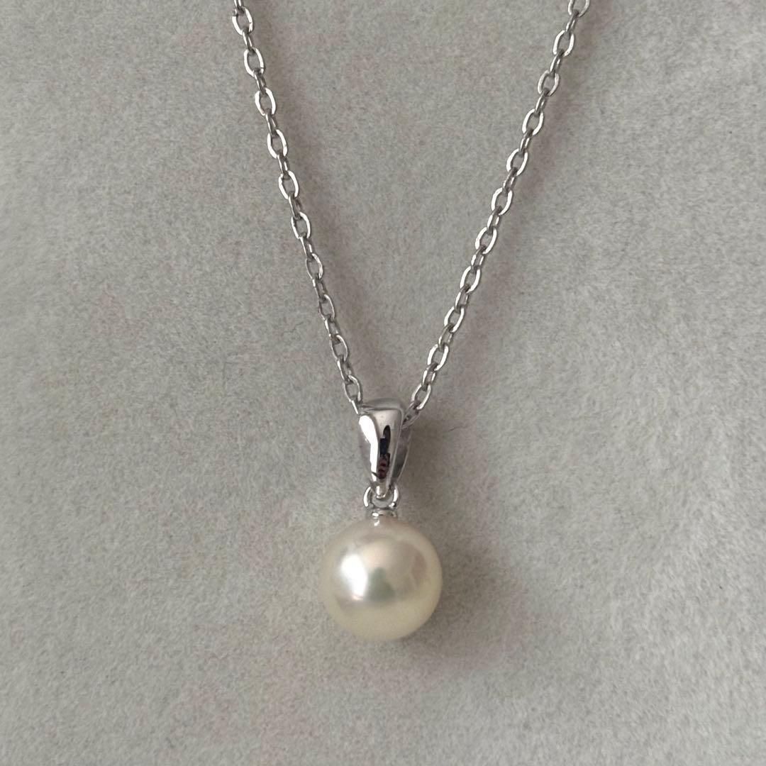 349 ミキモト シルバー パール 約7.3mm ネックレス 全長約40cm