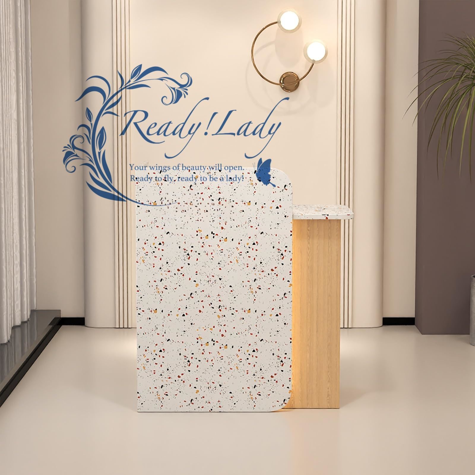 受付カウンター レジカウンター 木製 幅60|80|100|120|140CM 小型フロントデスク 引き出し収納キーボードトレイ付きフロントデスク ー おしゃれ レジ モダン シンプル 受付 バー テラゾー ライト 140x45x95cm