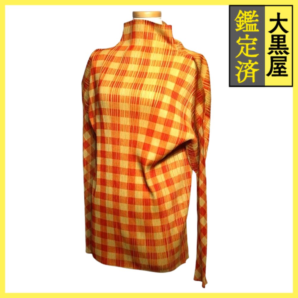 プリーツプリーズイッセイミヤケ チェック 長袖タートルネック PP 54-JK 604 200