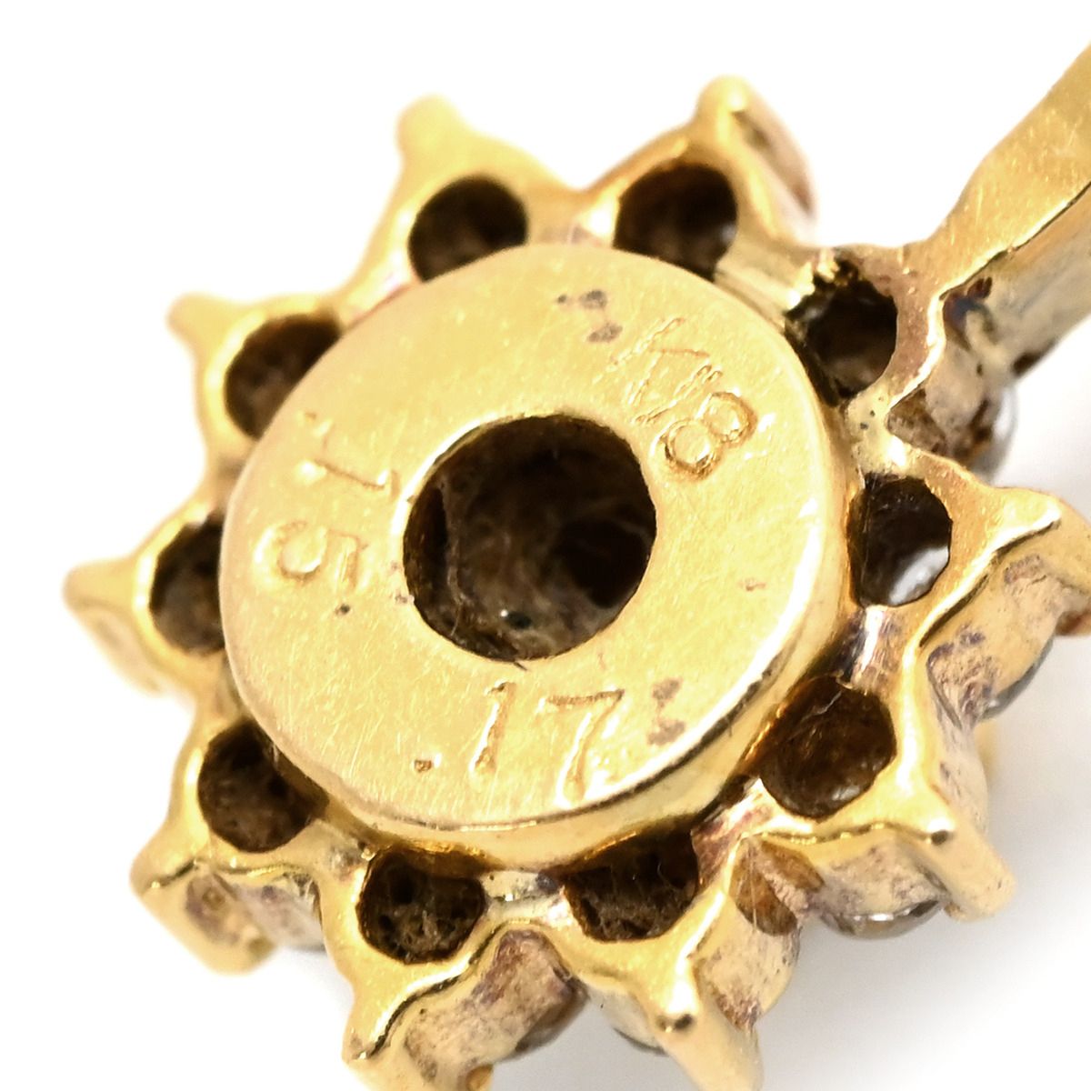 ペンダントトップ K18YG ダイヤモンド イエローゴールド Au750 18K 18金 ダイヤ ペンダントトップ フラワーモチーフ FORTGASGNV_COM_BR