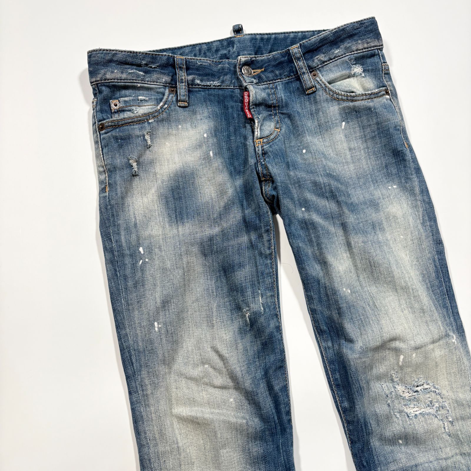 DSQUARED2 ディースクエアード ダメージデニム ペイント ロールアップ 