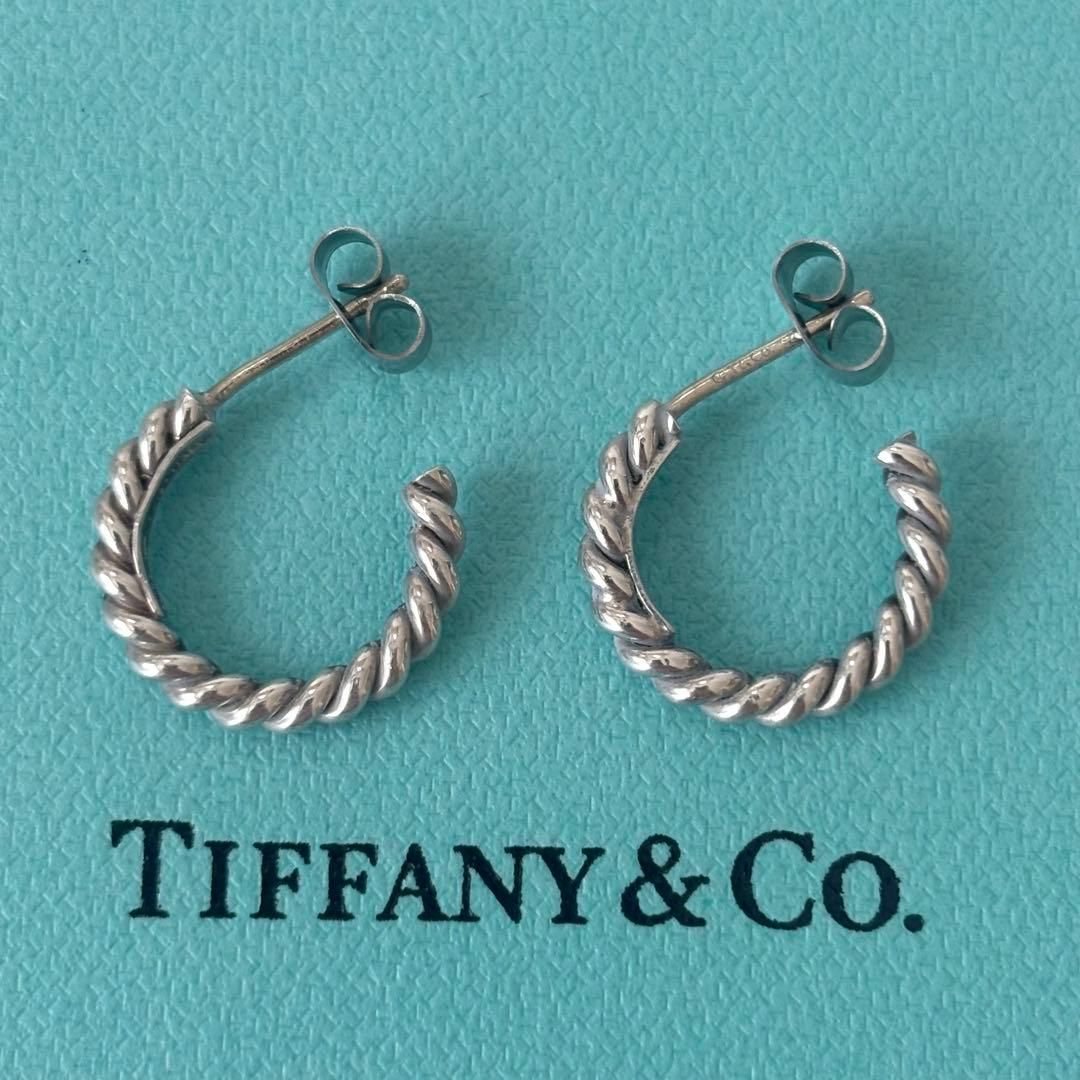 241【ティファニー】シルバー ツイスト フープピアス - メルカリ