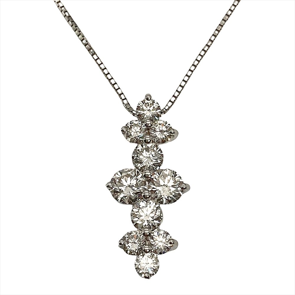メレダイヤ デザイン ネックレス ダイヤモンド 1.40ct K18WG 5.0g ホワイトゴールド レディース