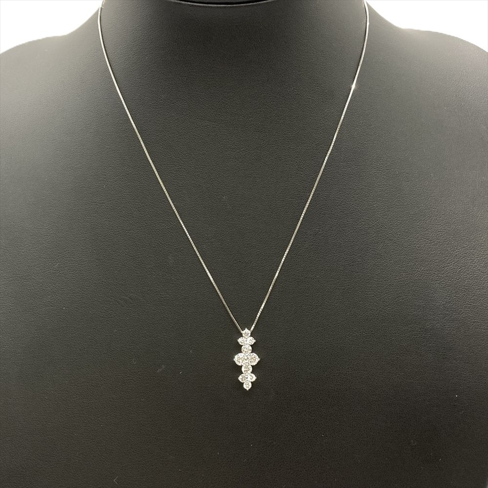 メレダイヤ デザイン ネックレス ダイヤモンド 1.40ct K18WG 5.0g ホワイトゴールド レディース