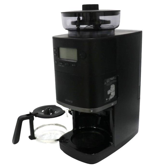 シロカ コーン式全自動コーヒーメーカー カフェばこ ブラック sc-c251-k 可 C