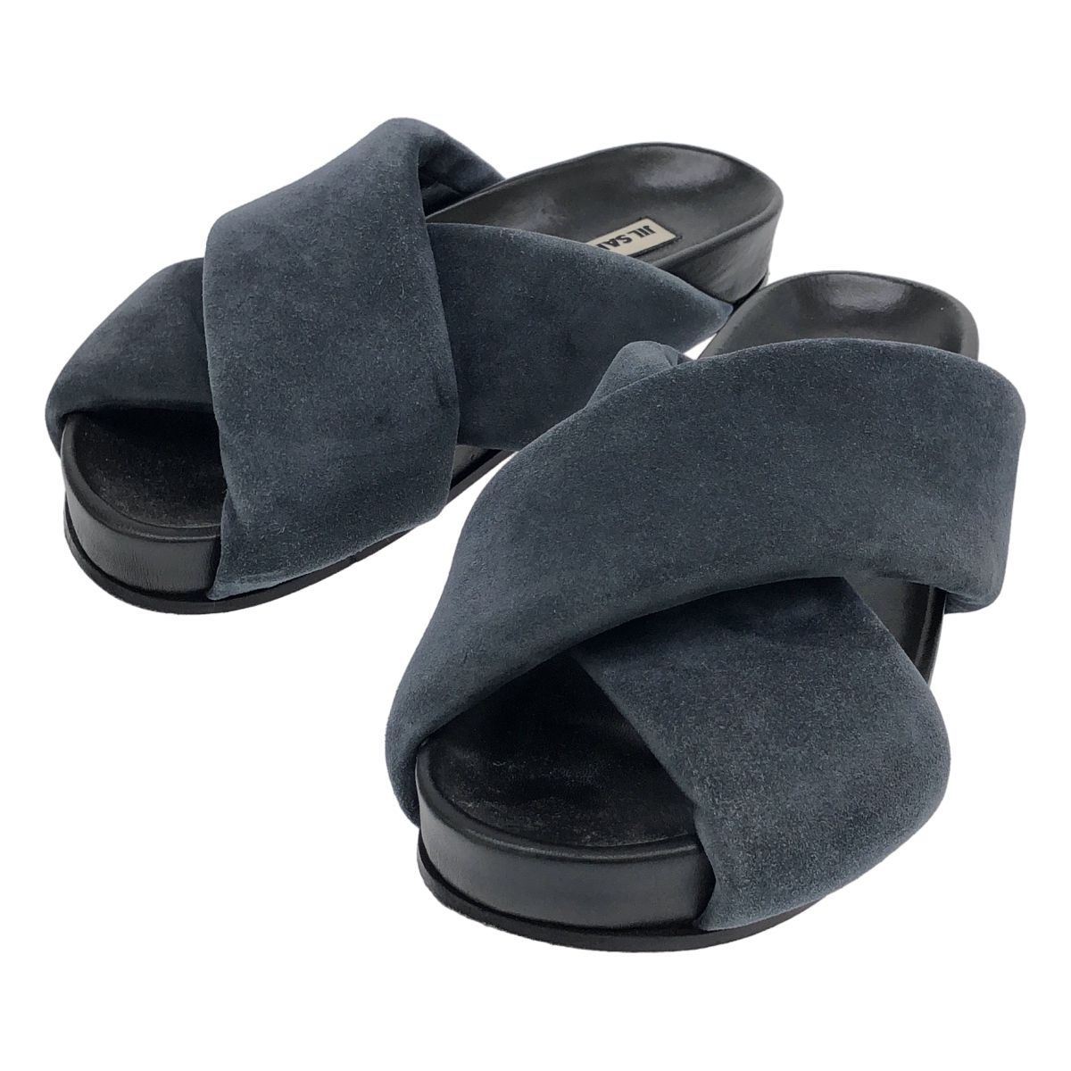 JIL SANDER ジルサンダー スエードレザークロス サンダル ブルー ブラック 41