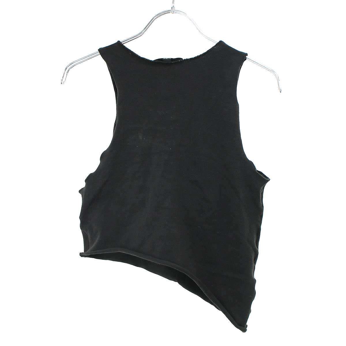 HELMUT LANG ヘルムート ラング 2004SS アシンメトリーカットアウトタンクトップ ブラック 48