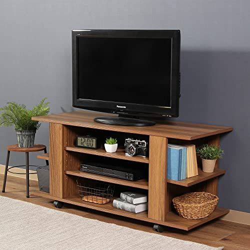  商品 不二貿易 TVボード テレビ台 32型対応 幅100×奥行39.5×高さ48.5 cm ミディアムブラウン オープンラック キャスター付き ルーク 97347 その他 レコーダー