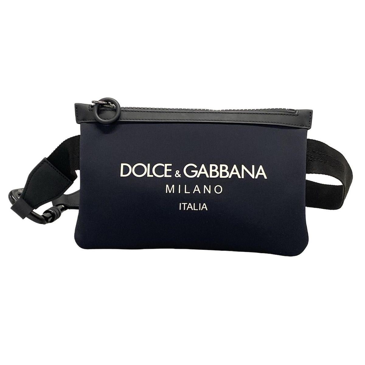 DOLCE-GABBANA ドルチェアンドガッバーナ ウエストポーチ 黒 ロゴプリント