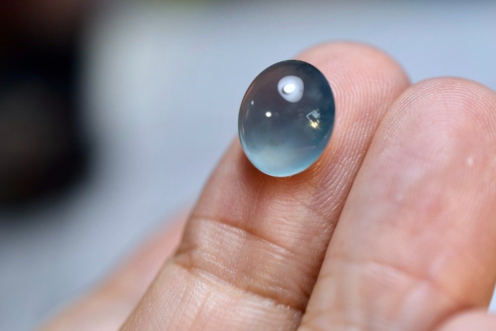 SR12-23 品 宝石質 氷種 青色 グアテマラ産 天然 A貨 本翡翠 ルース 硬玉 ジェダイト