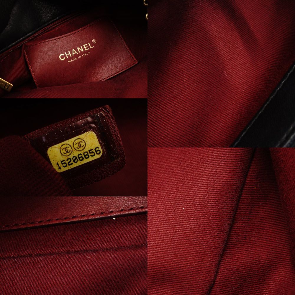 シャネル CHANEL マドモアゼル ボーリング チェーン ショルダーバッグ ブラック ラムスキン レザー 黒 ゴールド金具 7-9-591 DECORATOM_COM_BR