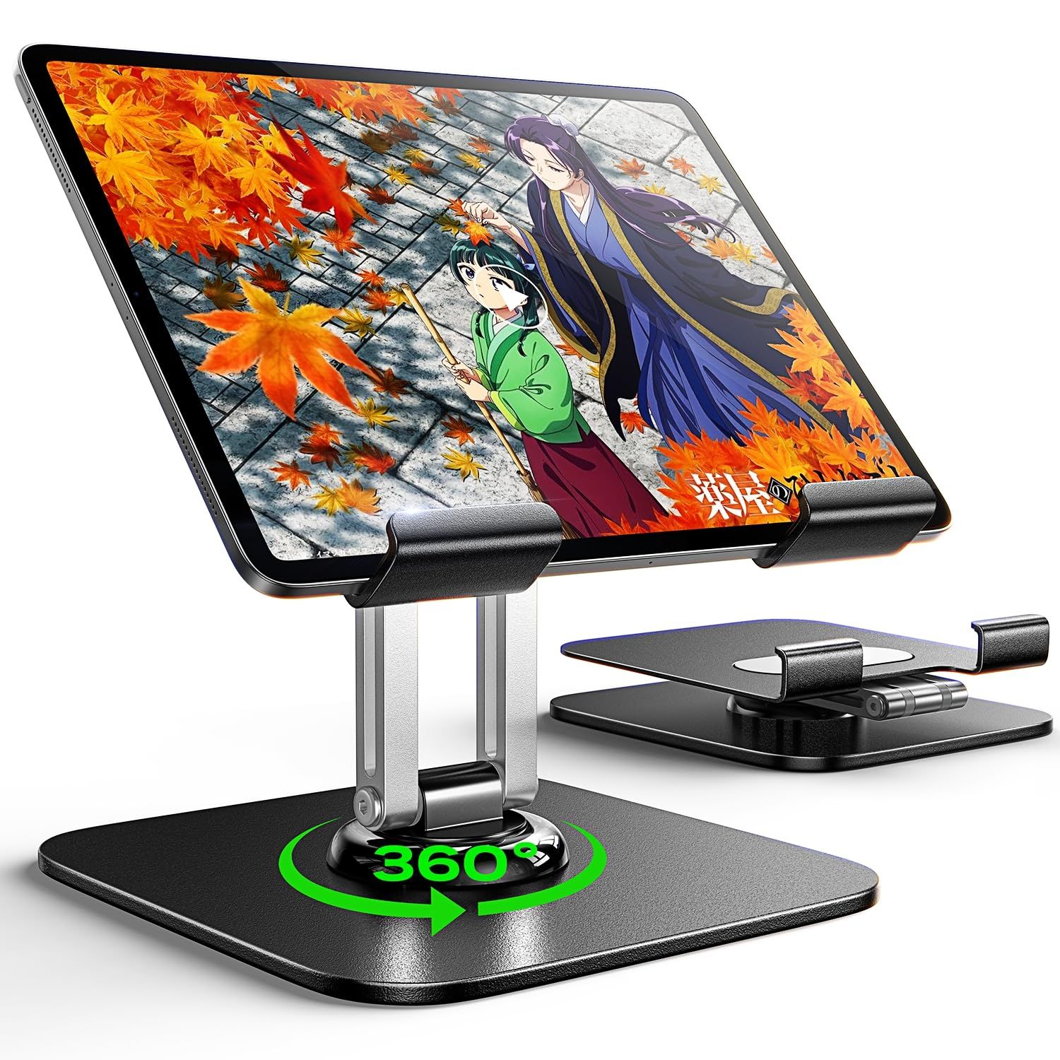 新品 LISEN【最新スイッチ2にも対応】iPad スタンド タブレット 360角度自由調整 スタンド 卓上 折り畳み タブレットホルダー 滑り止め モニター 安定性拔群 置き台 テーブル 2025人間工学設計 iP