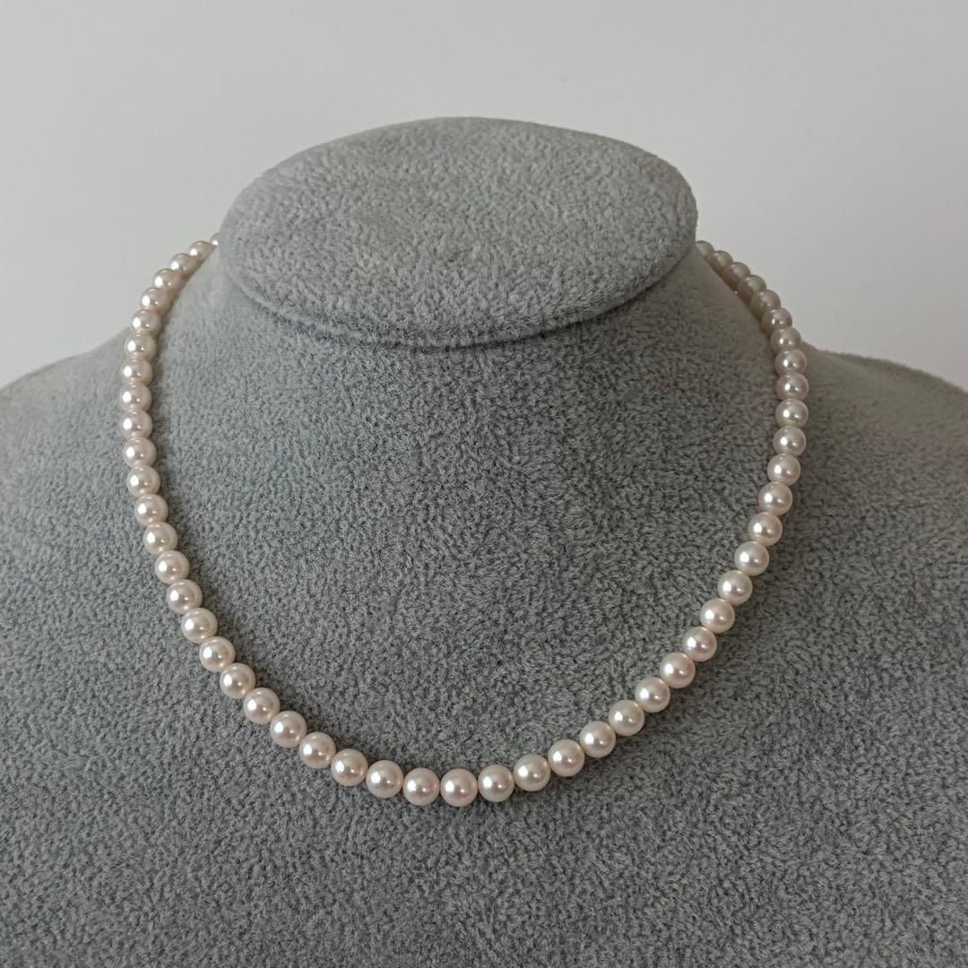 324【ミキモト】シルバー パール 約5.1-5.9mm ネックレス - メルカリ