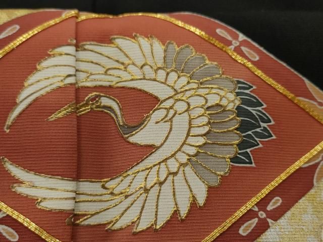 平和屋着物□豪華黒留袖 駒刺繍 飛鶴花菱文 金彩 正絹 逸品 AABC1969nf