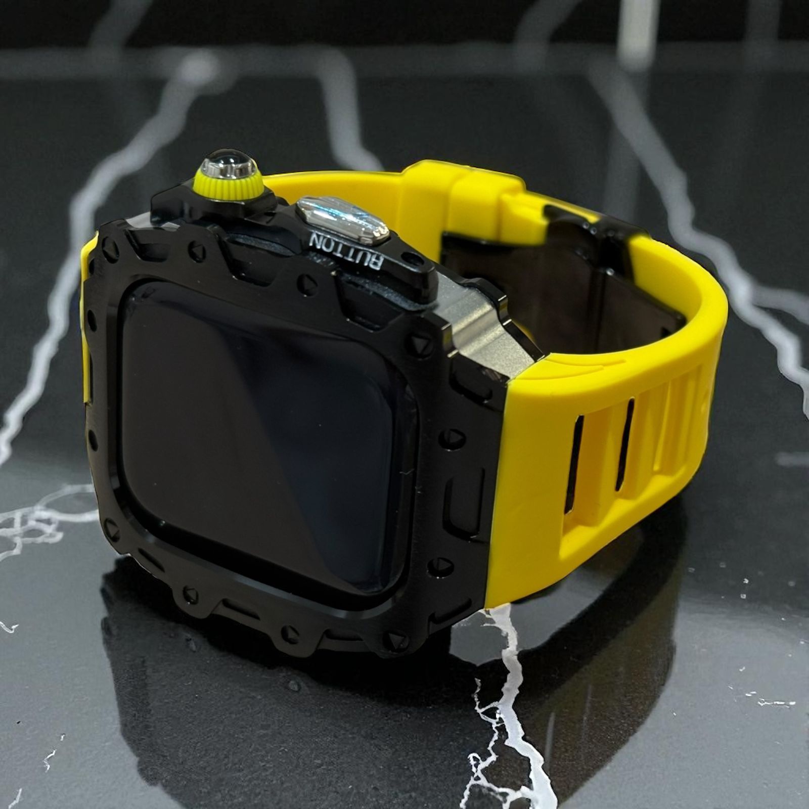 Dバックルモデル 46 mm series 10 11 アップルウォッチ カスタム カバー フォージドステンレス ケース Apple Watch フッ素 ラバー バンド 17