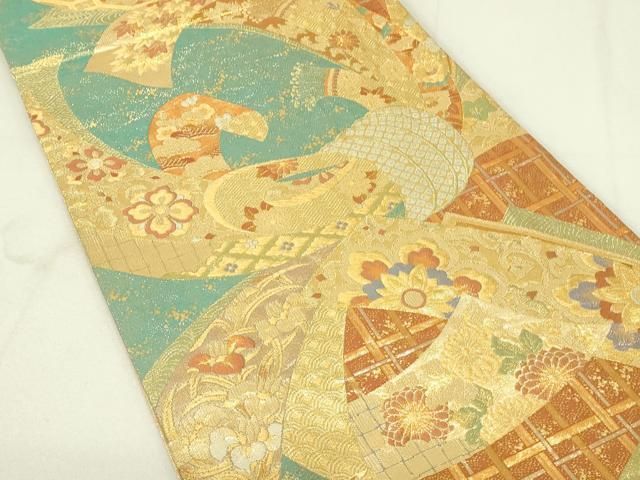 平和屋着物□佐賀錦 六通柄袋帯 鴛鴦正倉院文 金糸