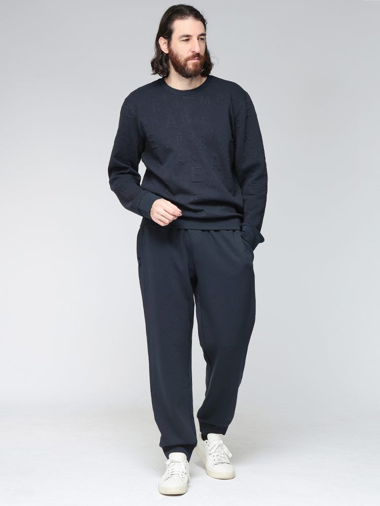 EMPORIO ARMANI エンポリオアルマーニ 総柄ロゴ トレーナー パンツ セットアップ