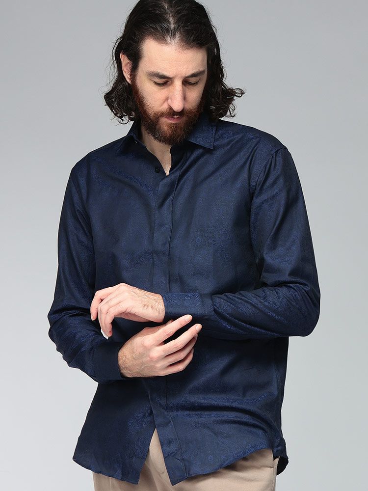 ETRO エトロ ペイズリージャガード 長袖 シャツ