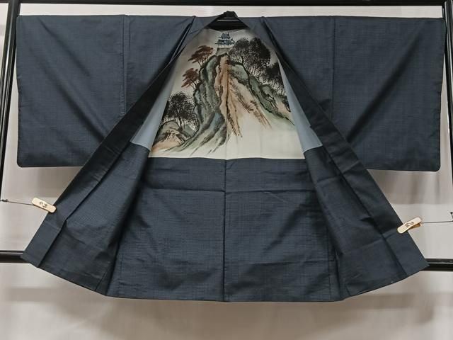 平和屋着物□男性 羽織 本場大島紬 100亀甲 総詰め 正絹 逸品