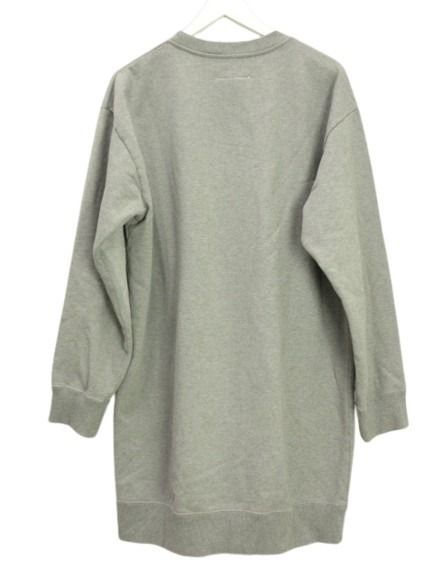 エムエムシックス メゾンマルジェラ MM 6 Maison Margiela スウェット チュニック S グレー プリント ワンピース 長袖 AA