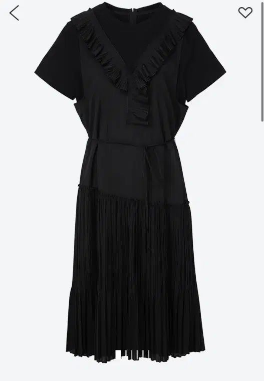 SJSJ ブラック レイヤード プリーツ ドレス SJ2A7WOP376W