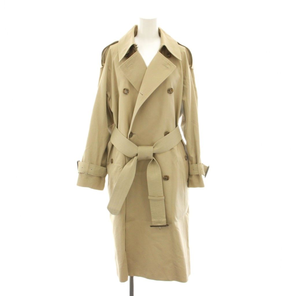 ジョンスメドレー JOHN SMEDLEY トレンチコート アウター ロング ベルト付き 絹 シルク混 1 S ベージュ A2701FC301 YT MU