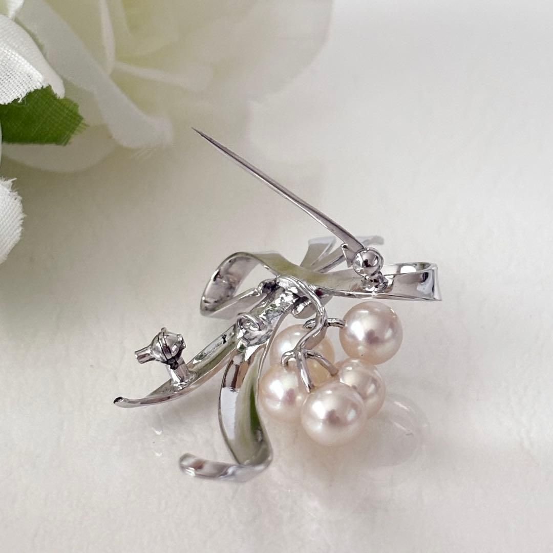 057 ミキモト シルバー パール リボン ブローチ FORTGASGNV_COM_BR