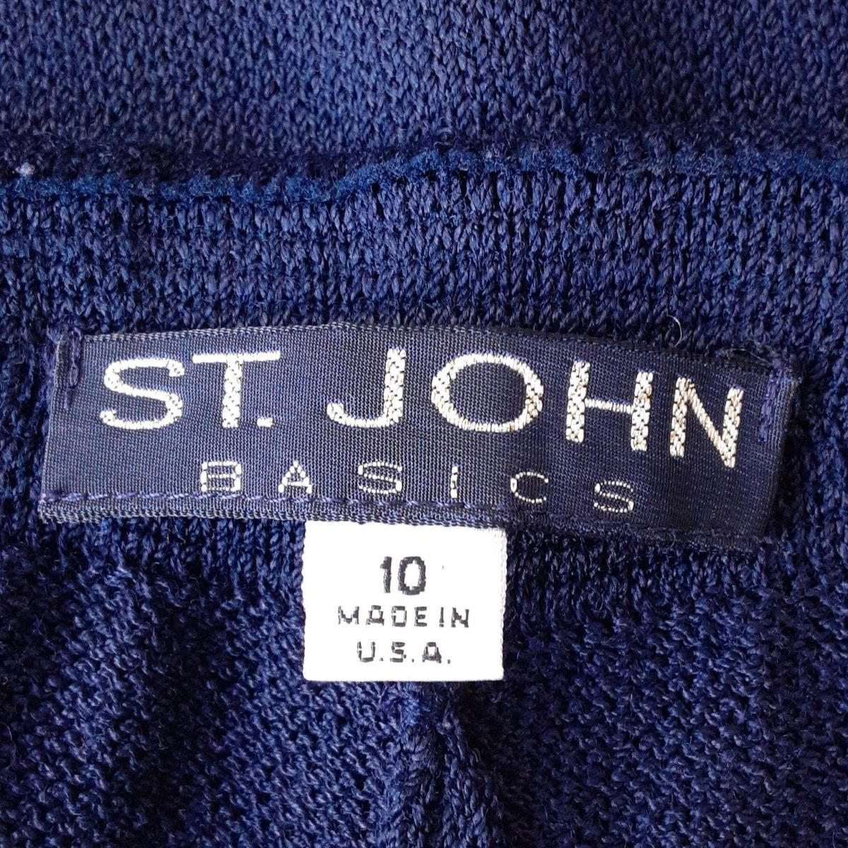 ST.JOHN セントジョン パンツ サイズ10 L レディース - ダークネイビー フルレングス|ニット|BASICS|ウエストゴム WWW_SUPERTOOLSSHOP_NL