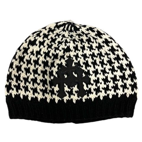 クロムハーツ CHROME HEARTS ニット帽 ビーニー Houndstooth Triple