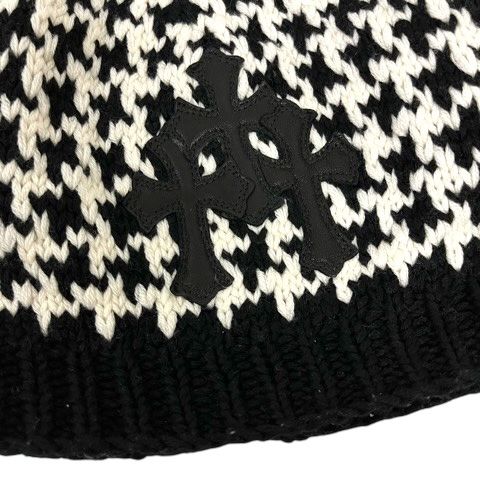 クロムハーツ CHROME HEARTS ニット帽 ビーニー Houndstooth Triple