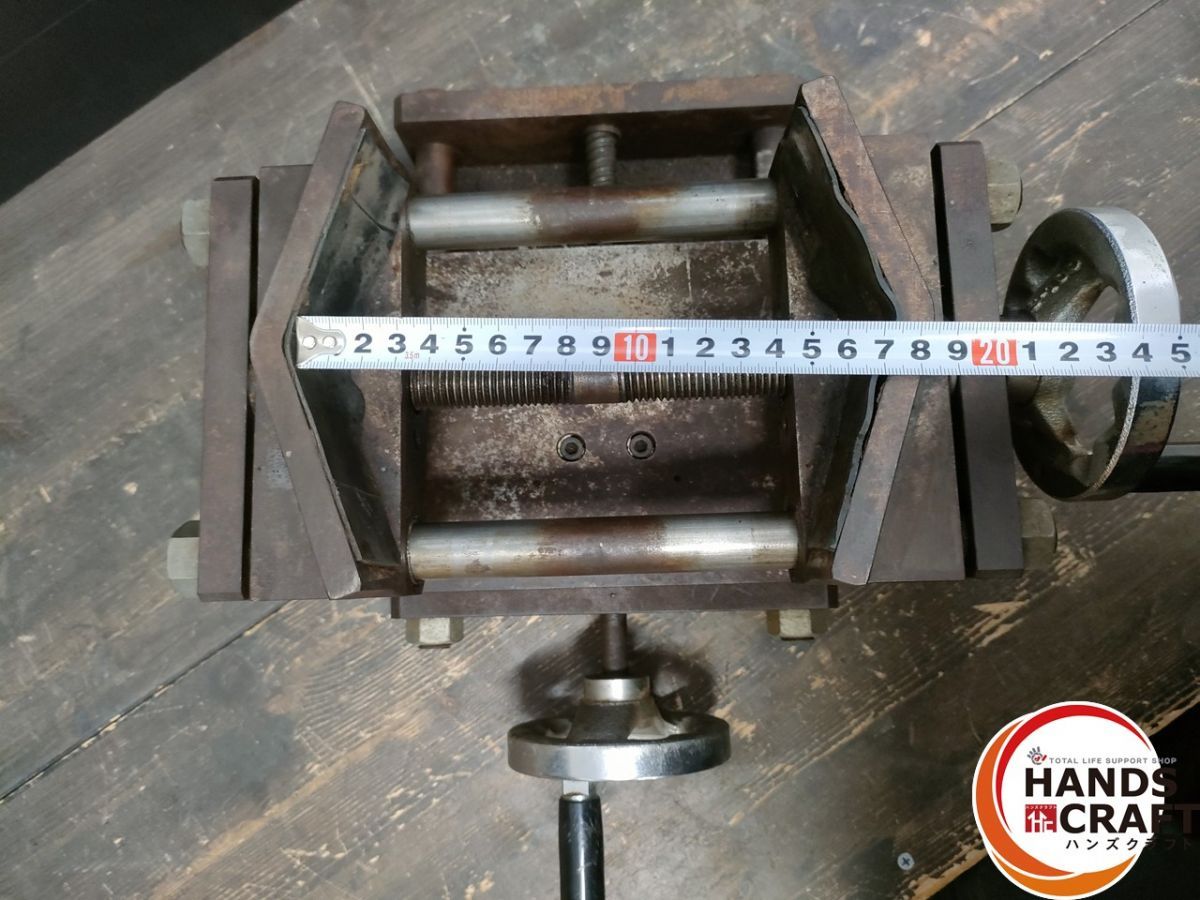 【久留米】【引き取り限定】【中古】メーカー不明　マシンバイス　バイス　クロススライド　ベンチバイス　万力　クロステーブル ○【中古】メーカー不明 マシンバイス バイス クロススライド ベンチ