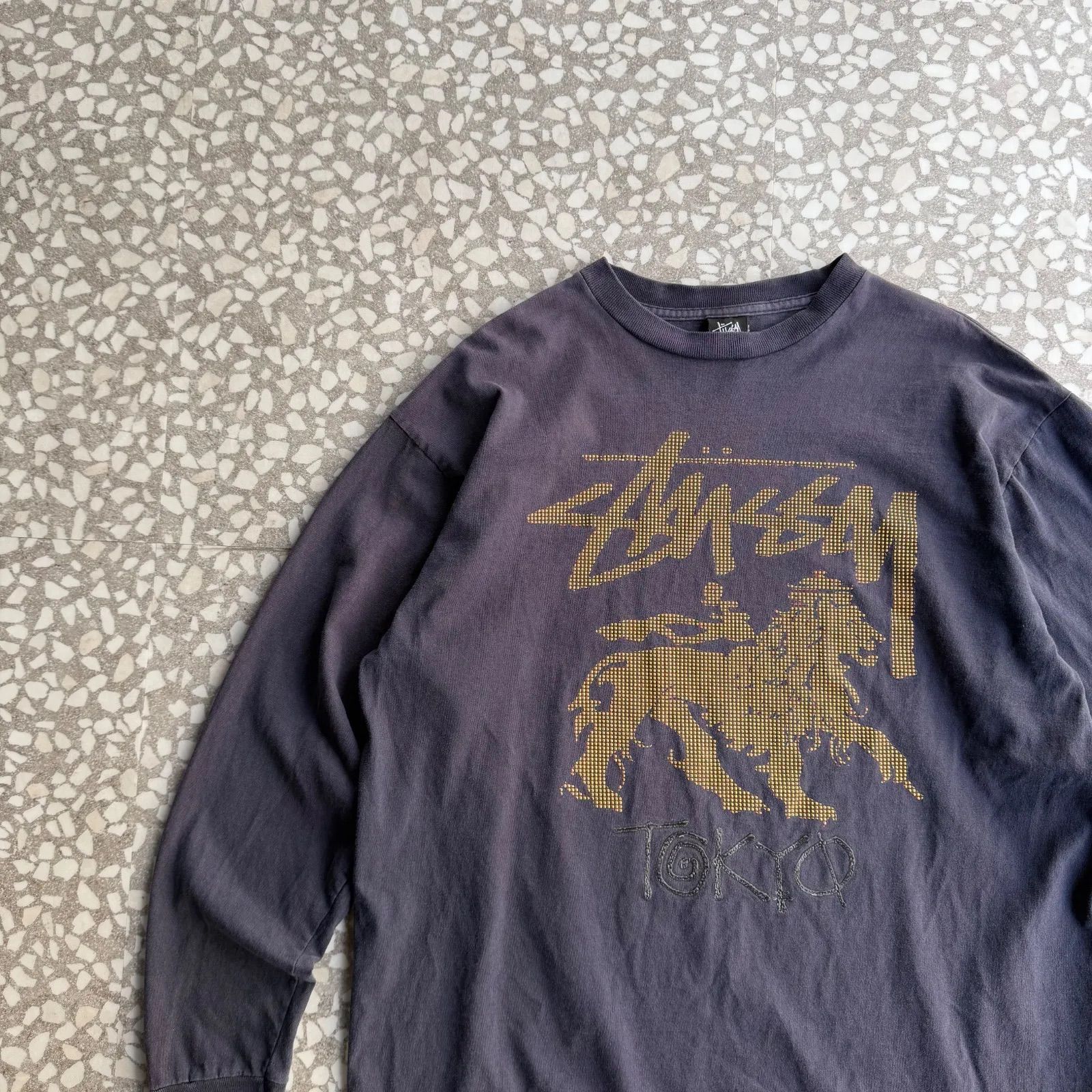 LACOSTE Vガゼット スウェット トレーナー 3 総柄 希少 レア 古着