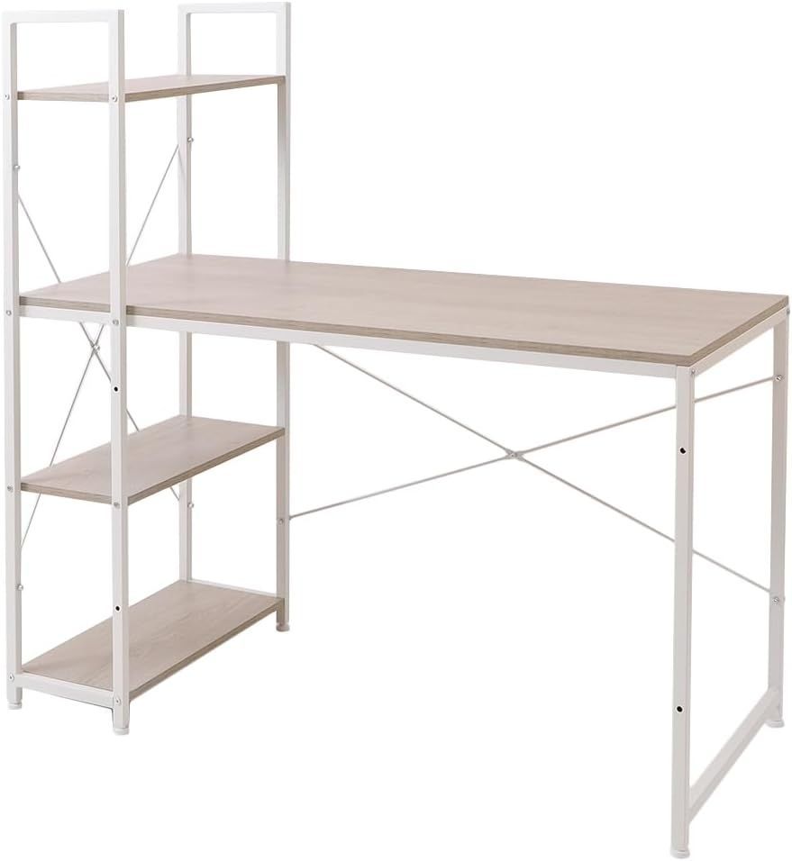 ヤマソロ パソコンデスク デスク 棚付き ラック付きデスク 幅120cm 奥行60cm レトリック Rhetoric 82-704 ウッドアッシュ