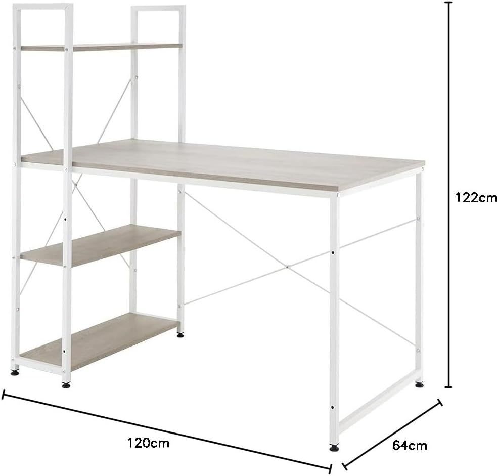 ヤマソロ パソコンデスク デスク 棚付き ラック付きデスク 幅120cm 奥行60cm レトリック Rhetoric 82-704 ウッドアッシュ