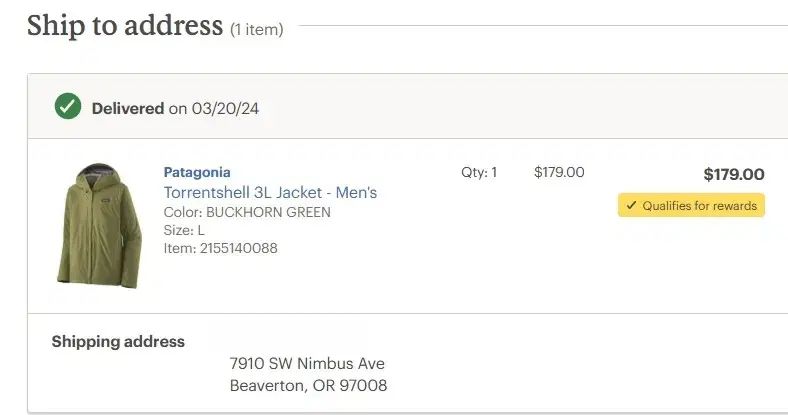 パタゴニア トレントシェル 3 L 登山ジャケット Lサイズ