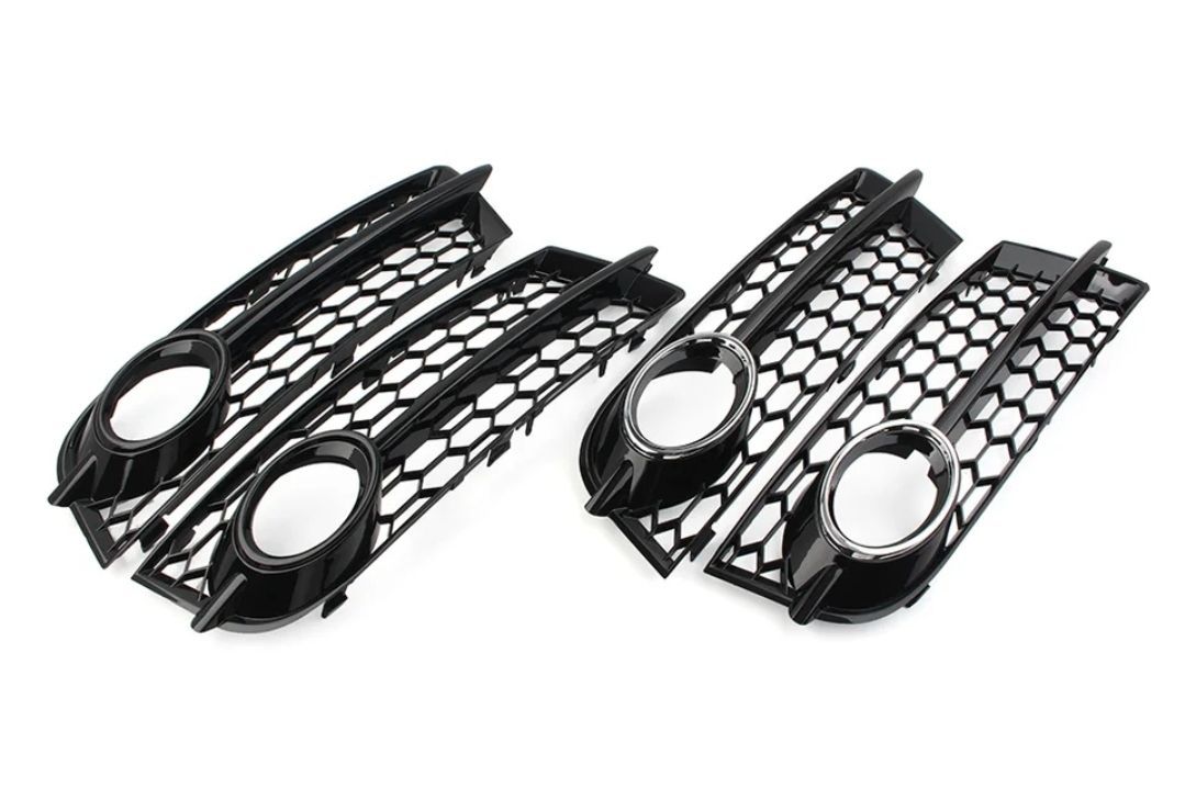 アウディTT8J 標準2006-2014用 フロントバンパー フォグランプ グリルカバー 六角形ハニカムカバー 純正互換 汎用品 Audi