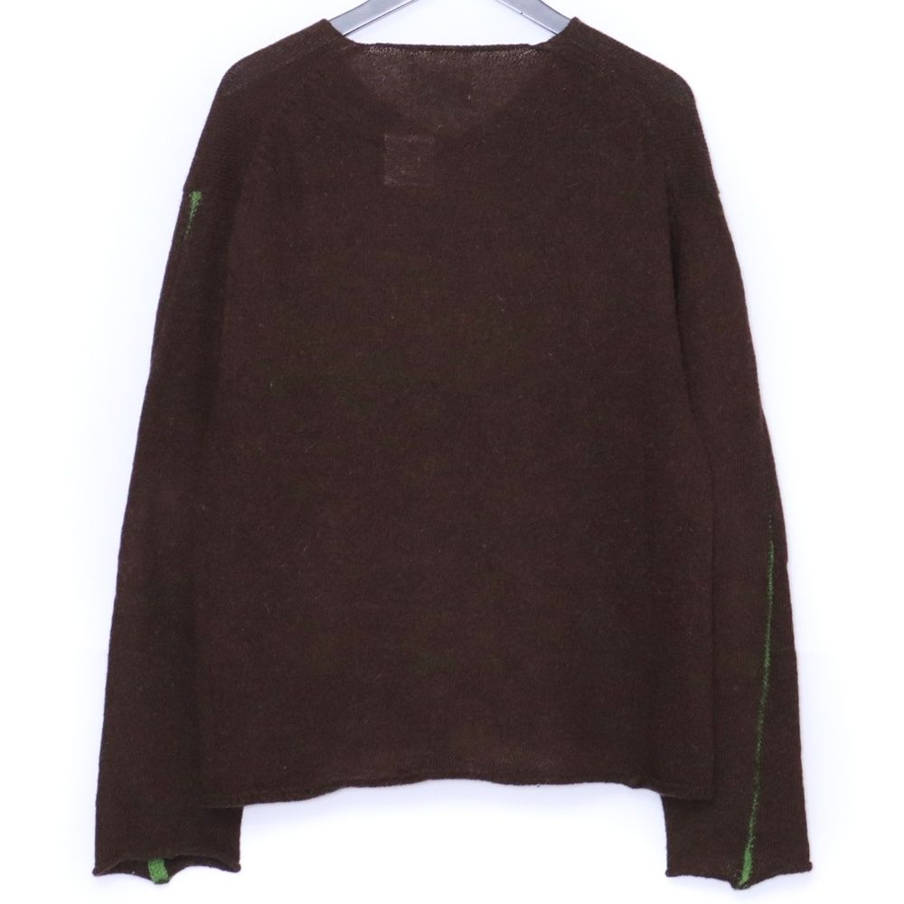 COMME des GARÇONS HOMME ブラウン長袖セーター M COMME DES GARCONS HOMME ヴィンテージ ウール 袖ライン スリーブ