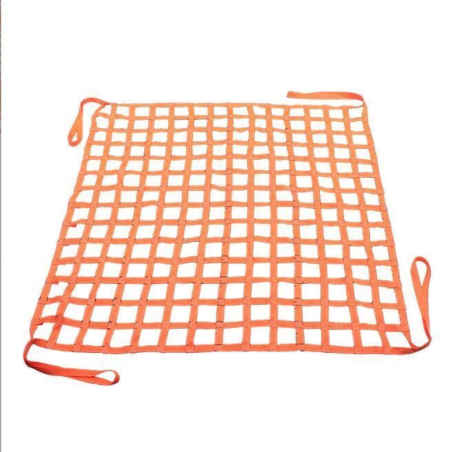 吊に荷 モッコ型 ベルトスリング スリングベルト 1.5m×1.5m ベルト幅4cm マス目15cm ポリエステル製 使用荷重2t