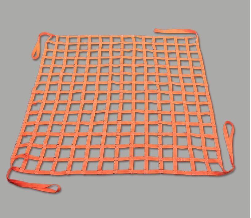 吊に荷 モッコ型 ベルトスリング スリングベルト 1.5m×1.5m ベルト幅4cm マス目15cm ポリエステル製 使用荷重2t