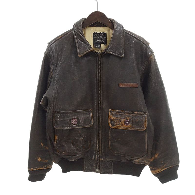 アヴィレックス AVIREX レザー フライト ジャケット 80-90s G-1 ブラウン サイズ メンズS