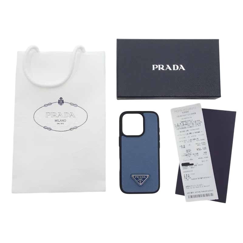 プラダ|PRADA サフィアーノレザー iPhone 16 Pro用ケース ブルー 2ZH197 ブルー サイズ ユニセックス標記なし