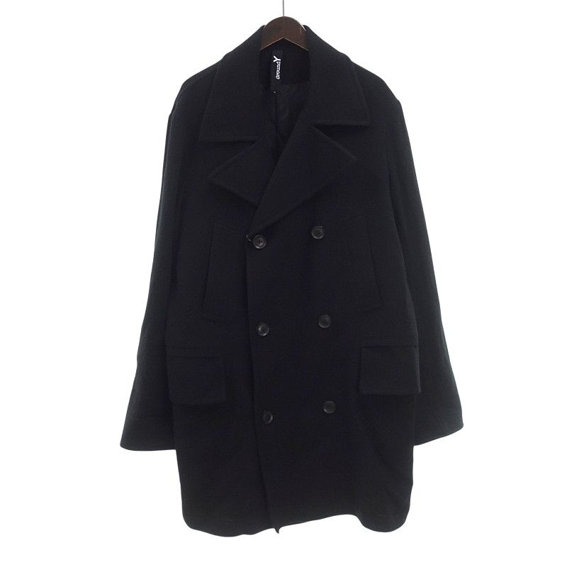 グラウンド ワイ Ground Y Vintage Flannel Big Pea Coat ビッグ Pコート ブラック サイズ メンズ3