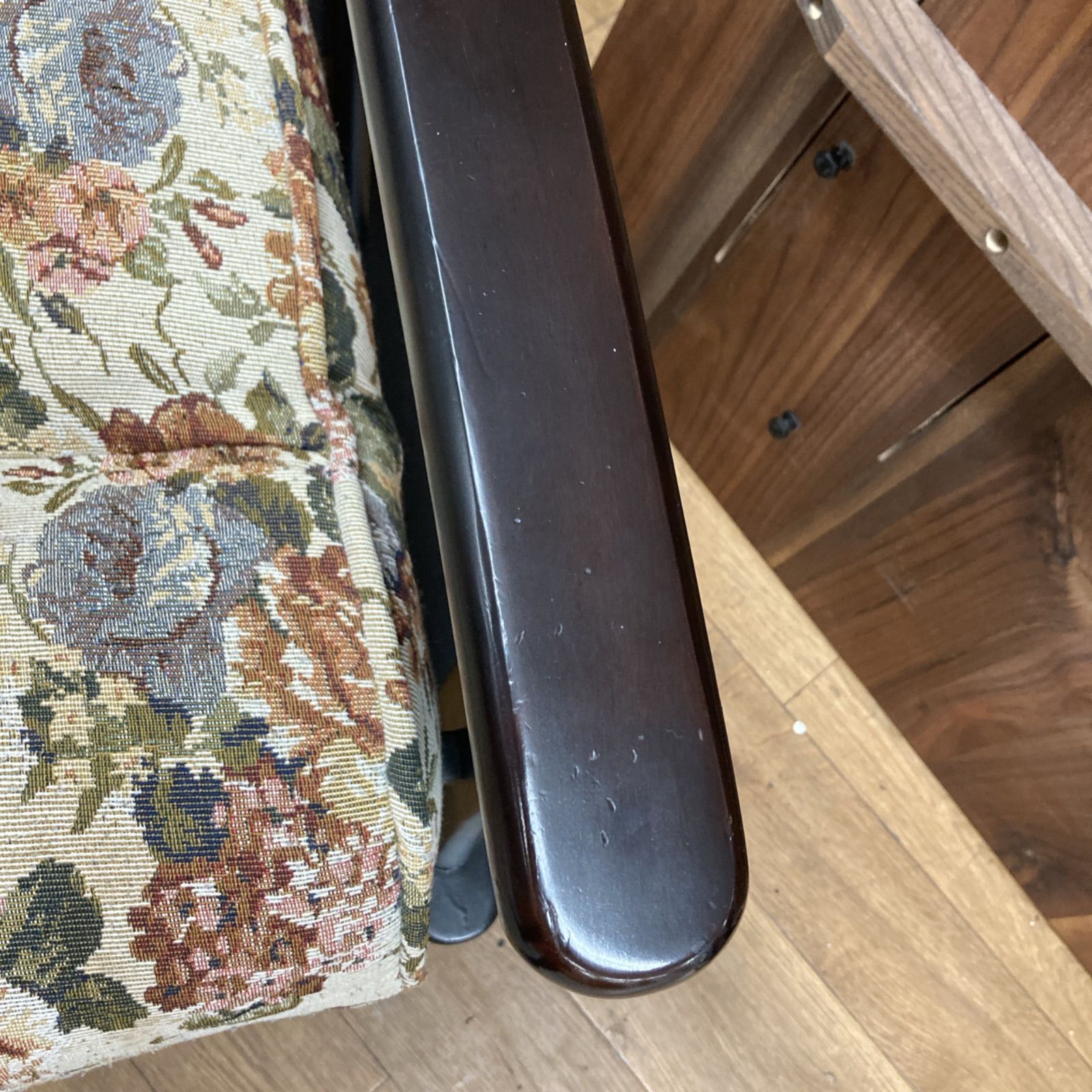 S381 リクライニング高座椅子 肘掛け 布張り 花柄 幅60cm MARWIL-DEMENAGEMENTS_CH