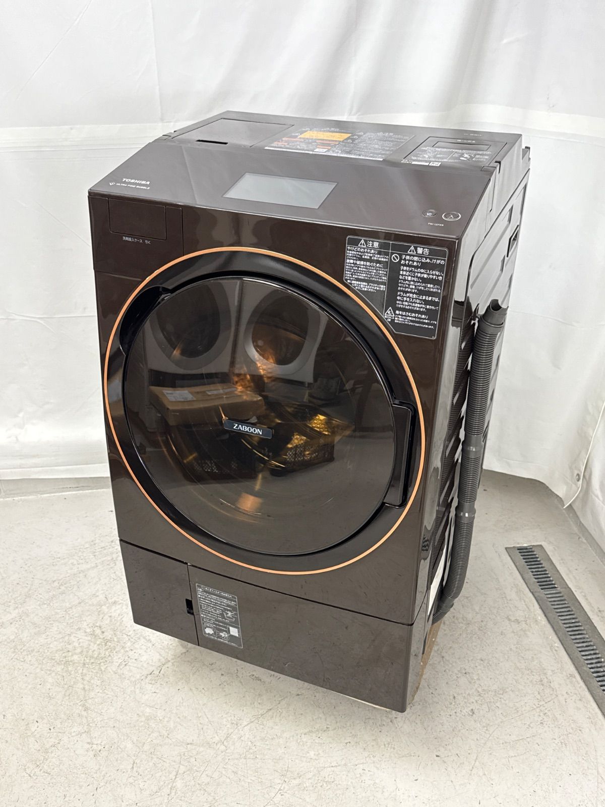 配送エリア ｜屋内搬入＆取付無料 東芝 ZABOON 12kg ドラム式洗濯乾燥機 TW-127X9R 動作 ＆クリーニング済み 右開き 2020年製 温水抗菌ウルトラファインバブル洗浄W 洗剤 柔軟剤 自動投入 ヒートポンプ乾燥 HJ1415