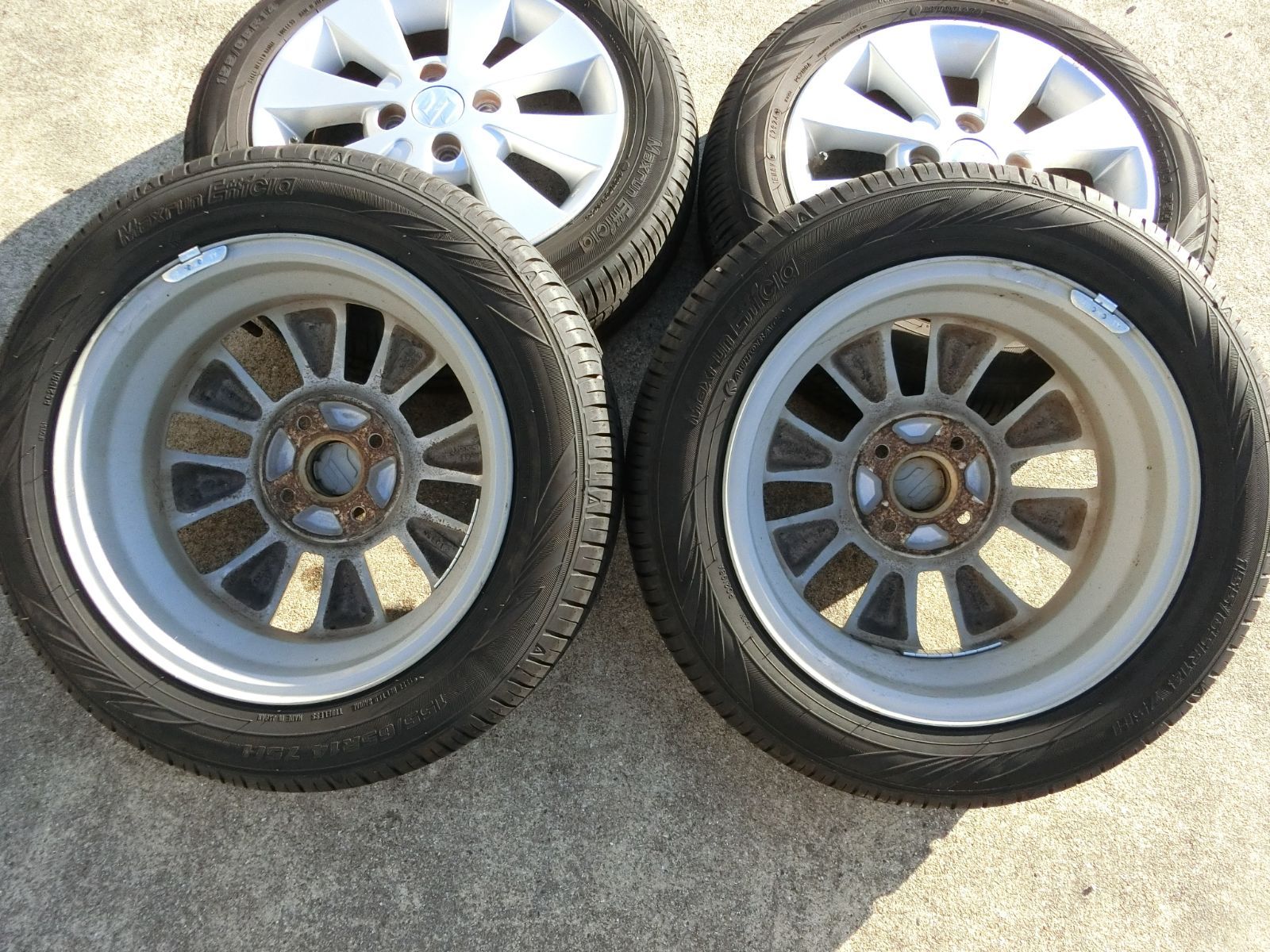 868 スズキ純正 14インチ アルミホイール 14×4.5J 45 PCD100 ハブ径 約54mm 4穴 4本セット 155|65R14 ワゴンR 外し MERCADOAVALIA_COM_BR