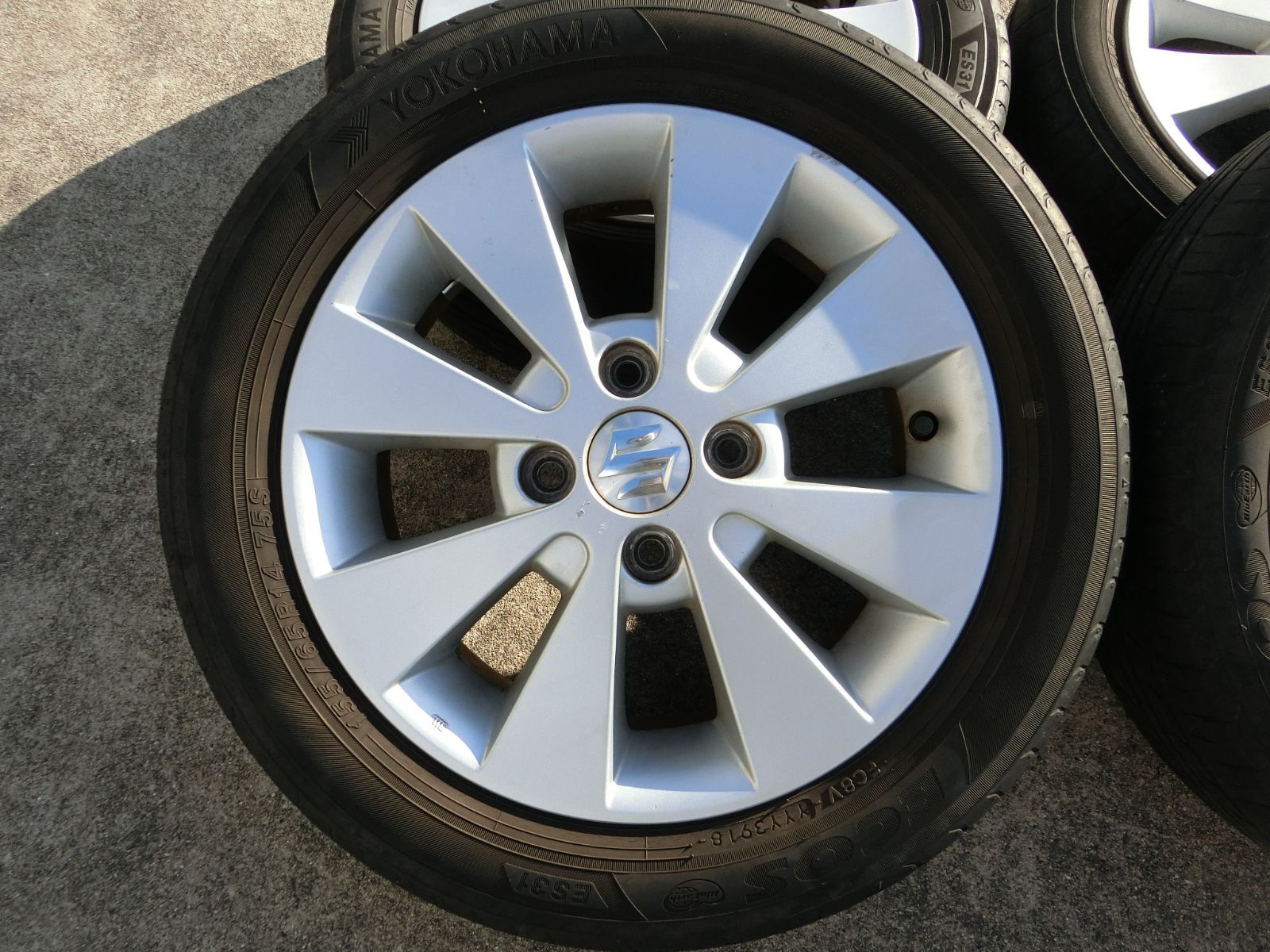 869 スズキ純正 14インチ アルミホイール 14×4.5J 45 PCD100 ハブ径 約54mm 4穴 4本セット 155|65R14 ワゴンR 外し