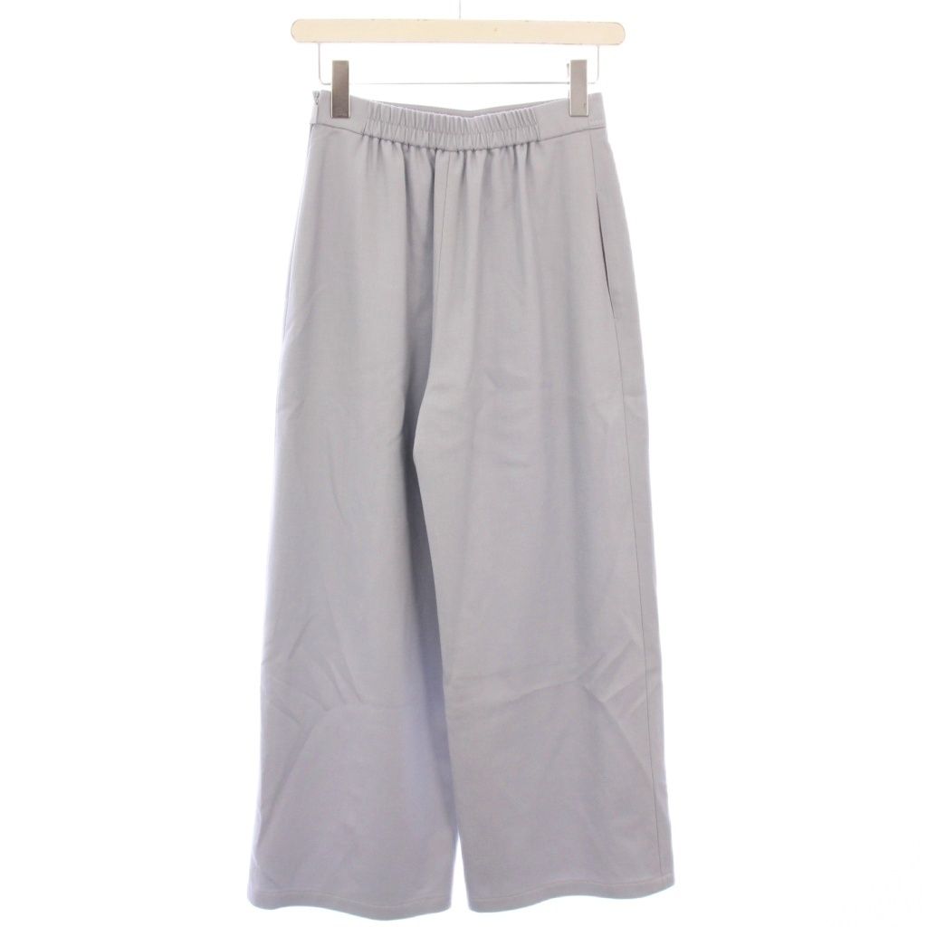 ルネ Rene ワイドパンツ スラックス ストレッチ ウール フェイクパール 装飾 34 水色 ライトブルー BB