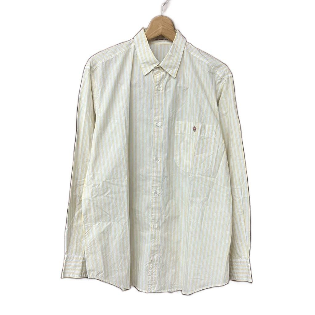 Papas / 長袖シャツ/M/コットン/BLU/ストライプ/D0444FB Papas パパス ストライプ 長袖 コットン シャツ サイズ M/ブルー