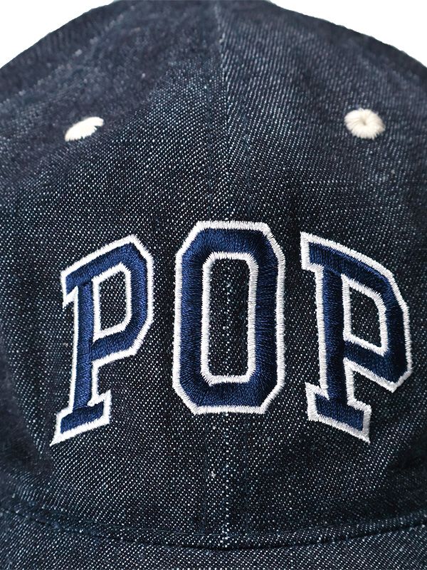 FULLCOUNT POP フルカウント デニム キャップ 帽子 日本製 カレッジロゴ刺繍 デニムキャップ ポップ トレーディング カンパニー PTC-003 6Panel Denim Baseball Cap FULLCOUNT POP フルカウント デニム キャップ 帽子 日本製 カレッジ